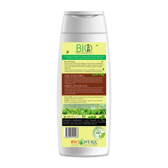 BIO-SHAMPOO OLIVE & ALMOND OIL - NUTRITIOS PLANT BASED CARE SUPPORTIVE TO HAIR GROWTH - 400ML